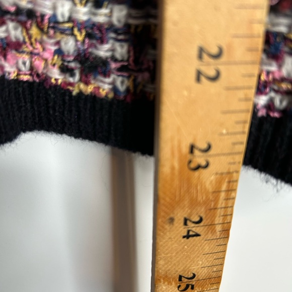 Talbots Colorful Tweed Cardigan with Black Trim - Picture 9 of 10